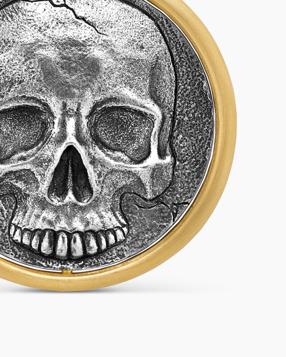 Amulette Duality Vie et Mort en argent sterling avec or jaune 18 carats, 24 mm hommes