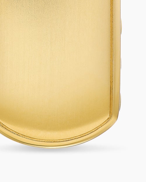 Mens Sculpted Cable Tag in 18K Yellow Gold, 27mm