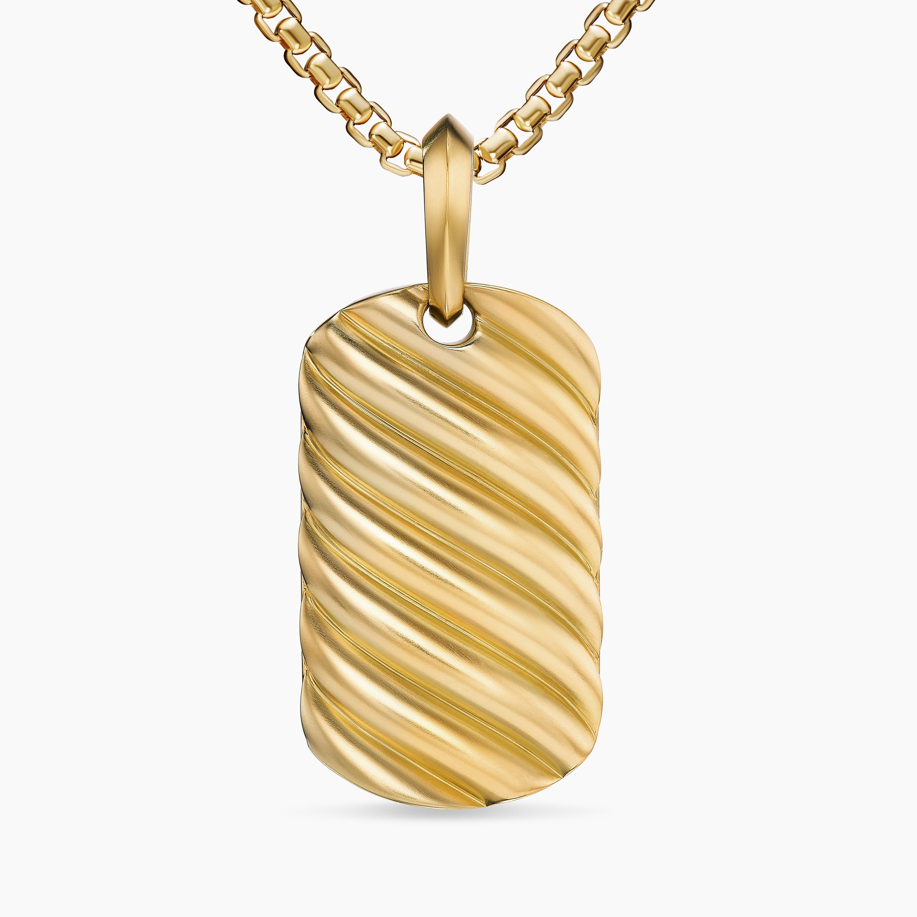 M&eacute;daille Sculpted Cable en or jaune 18 carats, 27 mm homme 