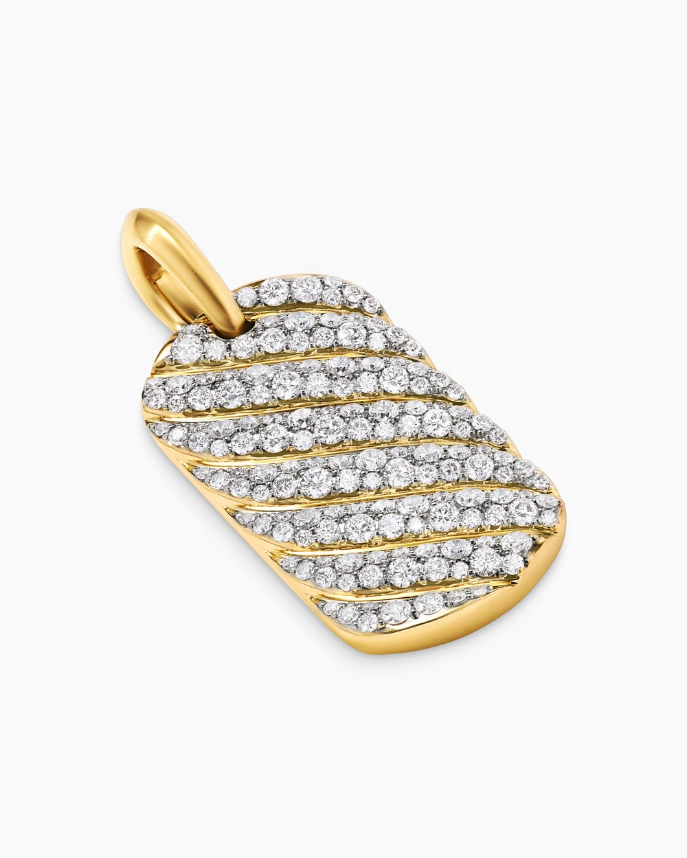 Médaille Sculpted Cable en or jaune 18 carats avec diamants, 27 mm homme