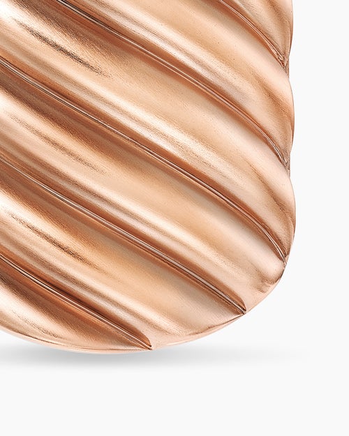 Mens Sculpted Cable Tag in 18K Rose Gold, 27mm