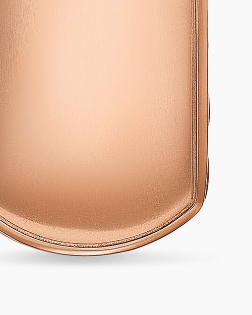 Mens Sculpted Cable Tag in 18K Rose Gold, 27mm