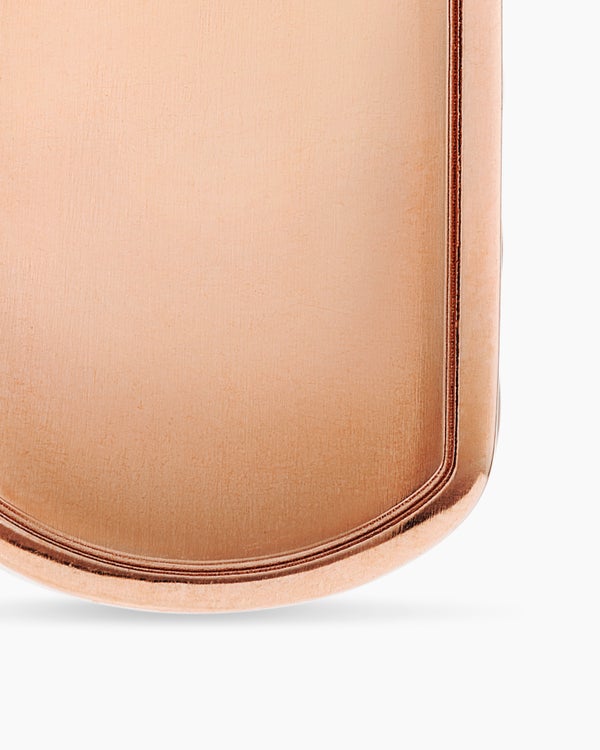 Sculpted Cable Tag in 18K Rose Gold with Cognac Diamonds, 27mm