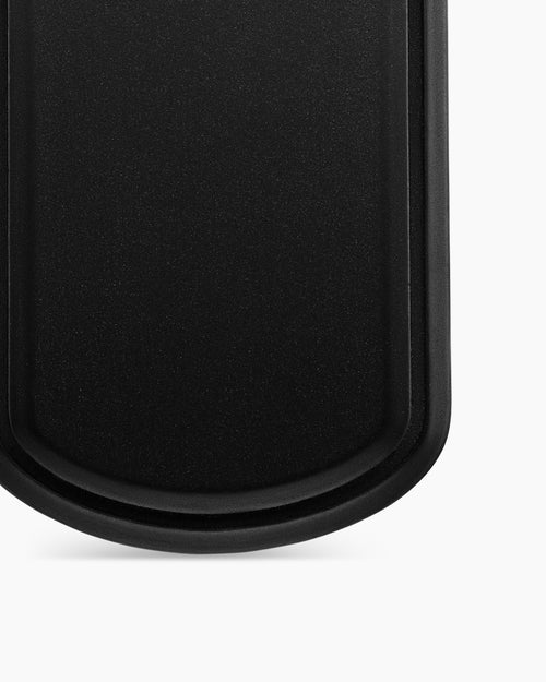 Mens Sculpted Cable Tag in Black Titanium, 27mm