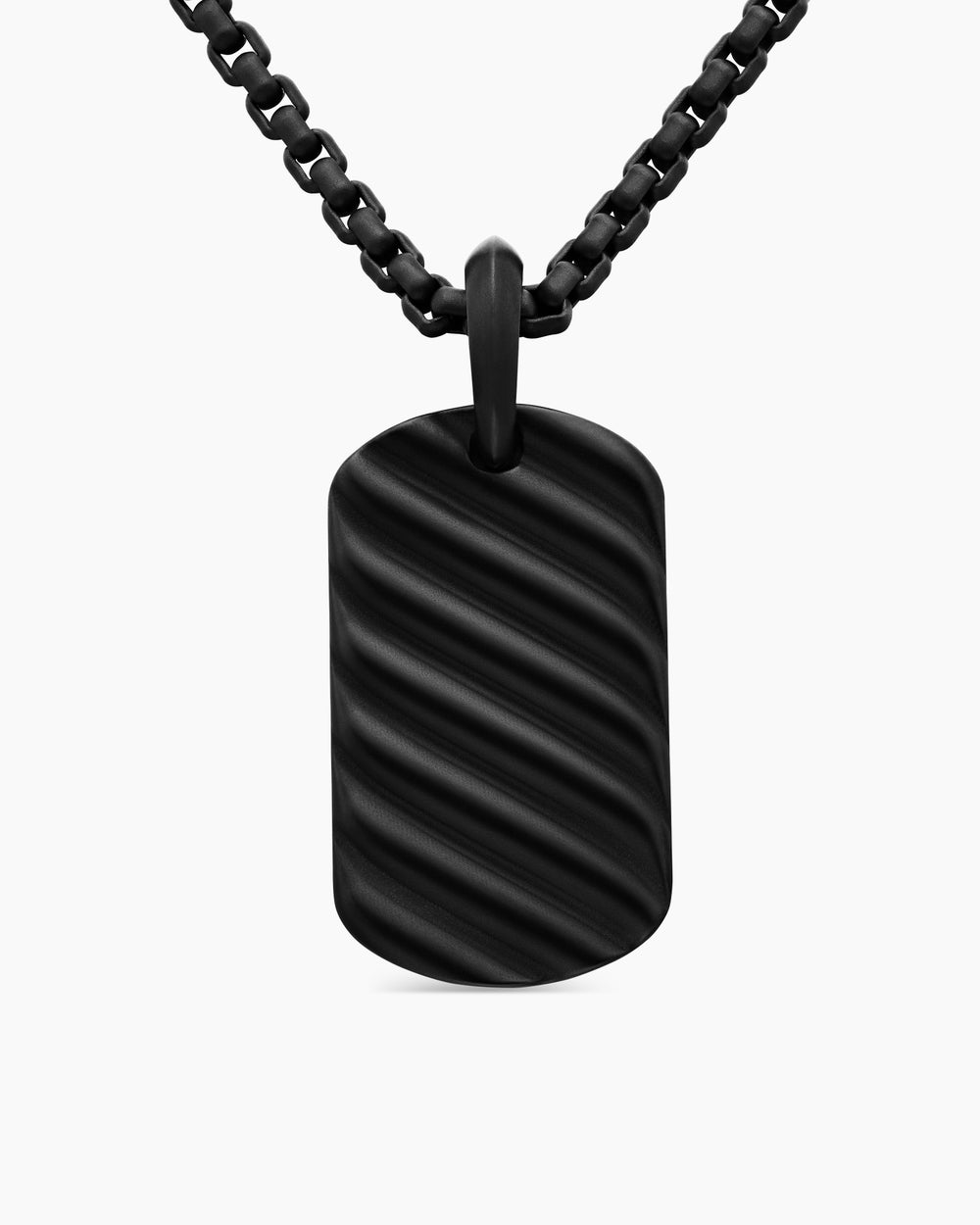Médaille Sculpted Cable en titane noir, 27 mm homme