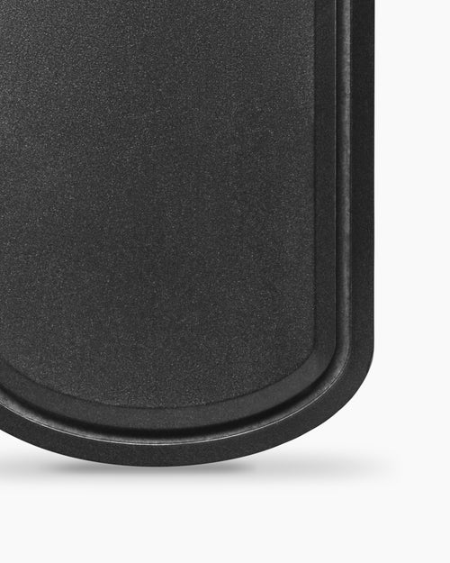 Mens Sculpted Cable Tag in Black Titanium with Black Diamonds, 27mm