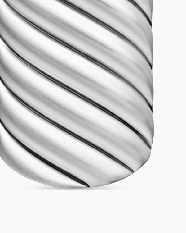 Médaillon Sculpted Cable en argent sterling, 27 mm