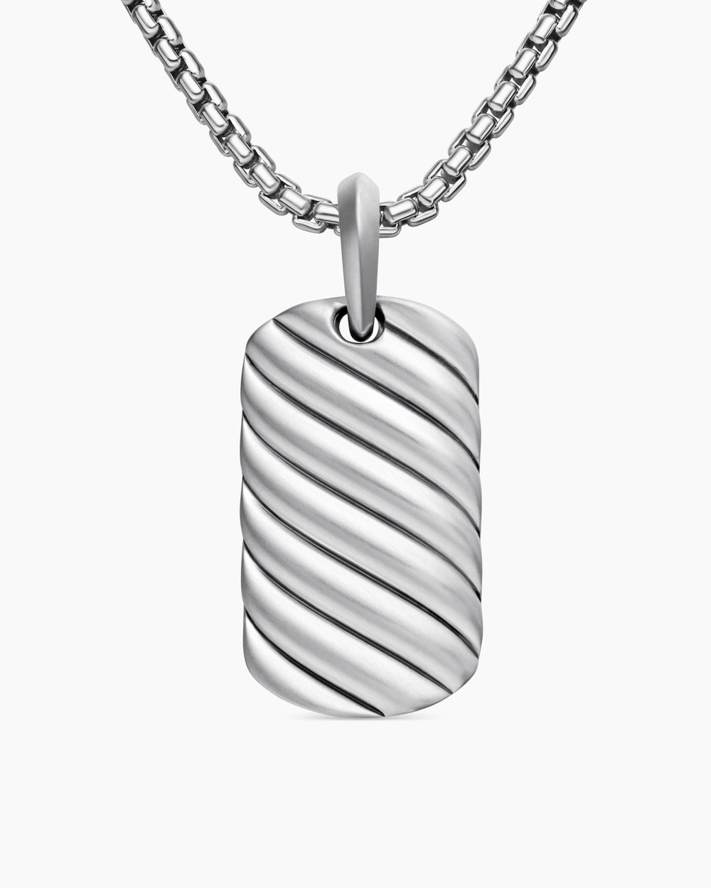 Médaille Sculpted Cable en argent massif, 27 mm homme
