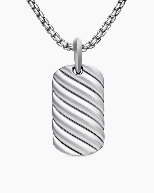 Médaillon Sculpted Cable en argent sterling, 27 mm