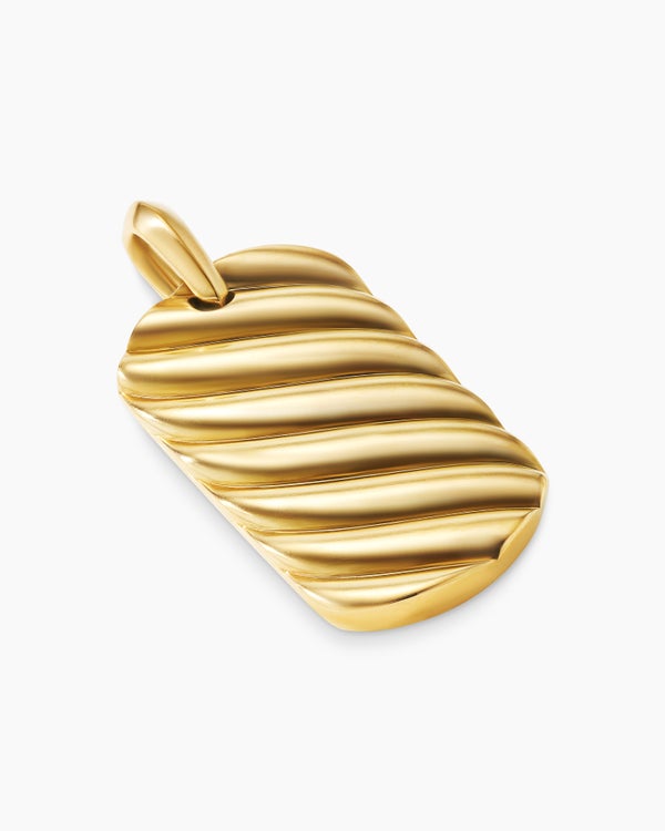 Médaillon Sculpted Cable en or jaune 18 carats, 35 mm