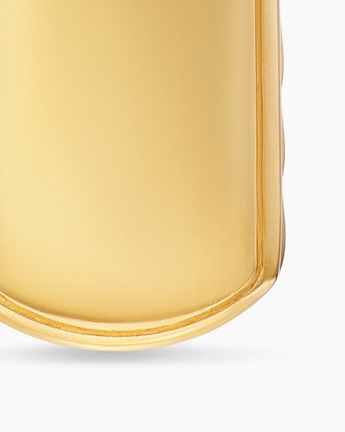 Mens Sculpted Cable Tag in 18K Yellow Gold, 35mm