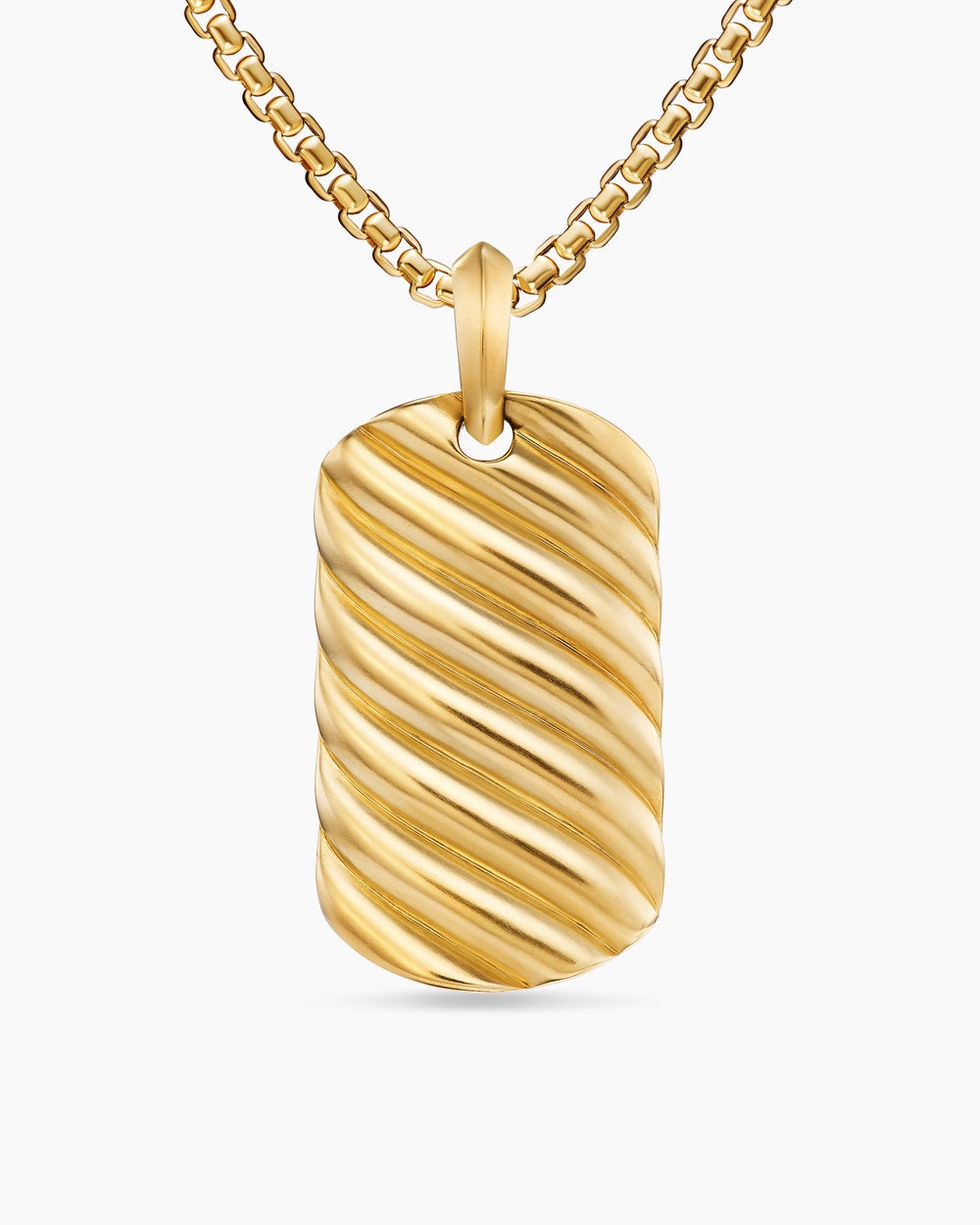 Médaille Sculpted Cable en or jaune 18 carats, 35 mm homme