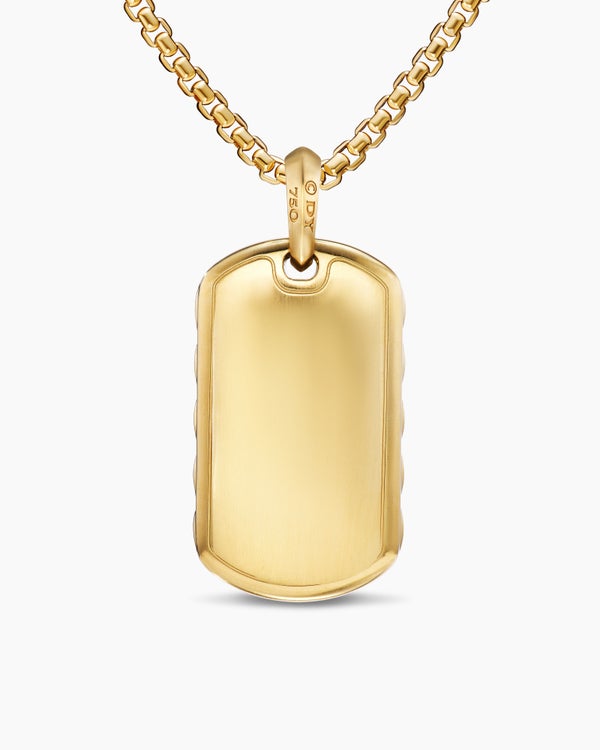 Médaille Sculpted Cable en or jaune 18 carats avec diamants, 35 mm