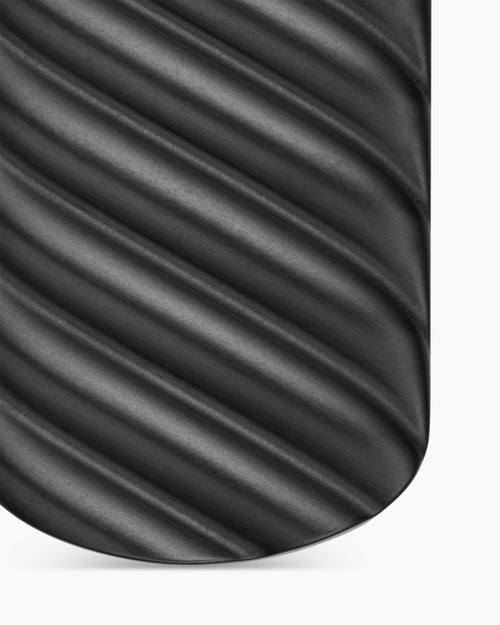 Mens Sculpted Cable Tag in Black Titanium, 35mm