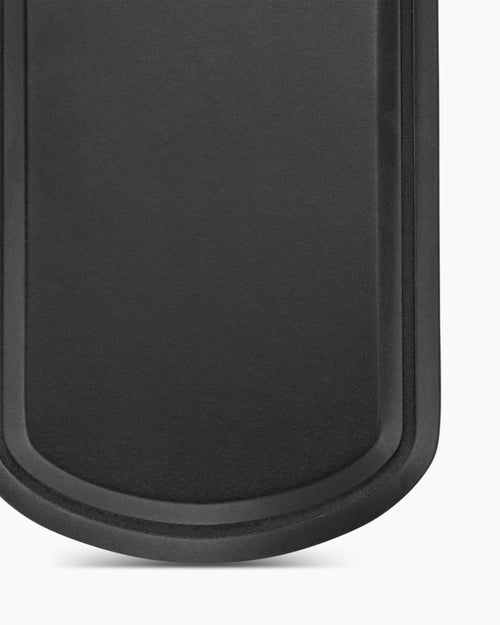 Mens Sculpted Cable Tag in Black Titanium, 35mm