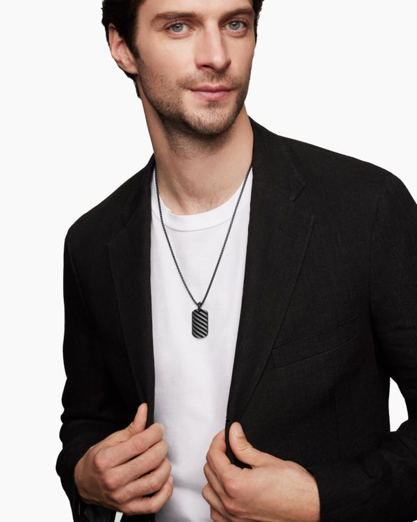 Médaille Sculpted Cable en titane noir, 35 mm