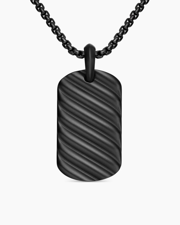 Médaille Sculpted Cable en titane noir, 35 mm