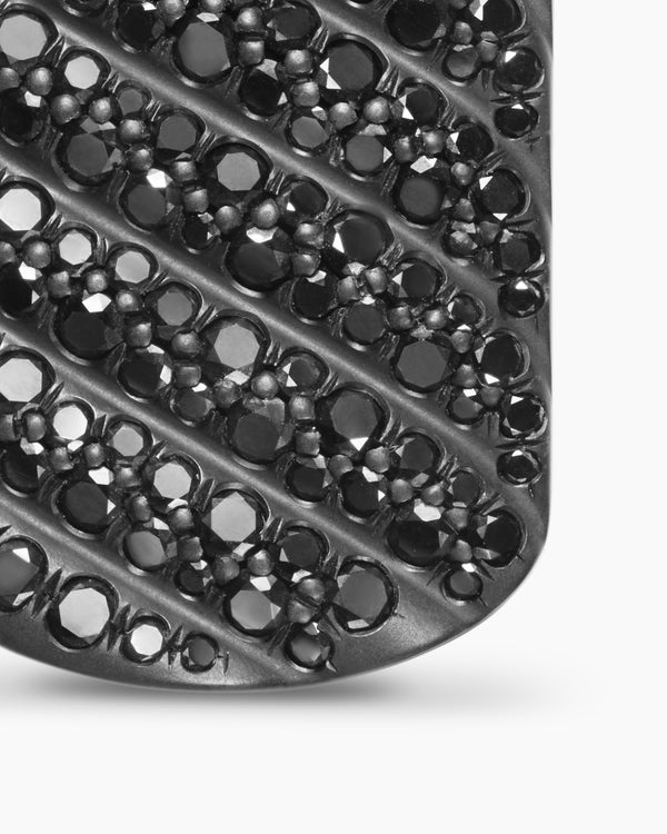Médaille Chevron en titane noir avec diamants noirs, 35 mm