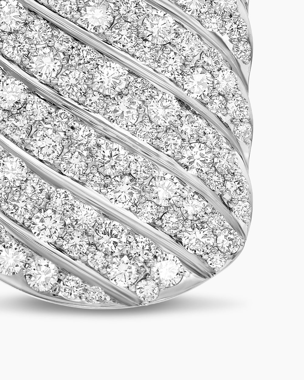 Bague Sculpted Cable en argent massif avec diamants, 35 mm homme