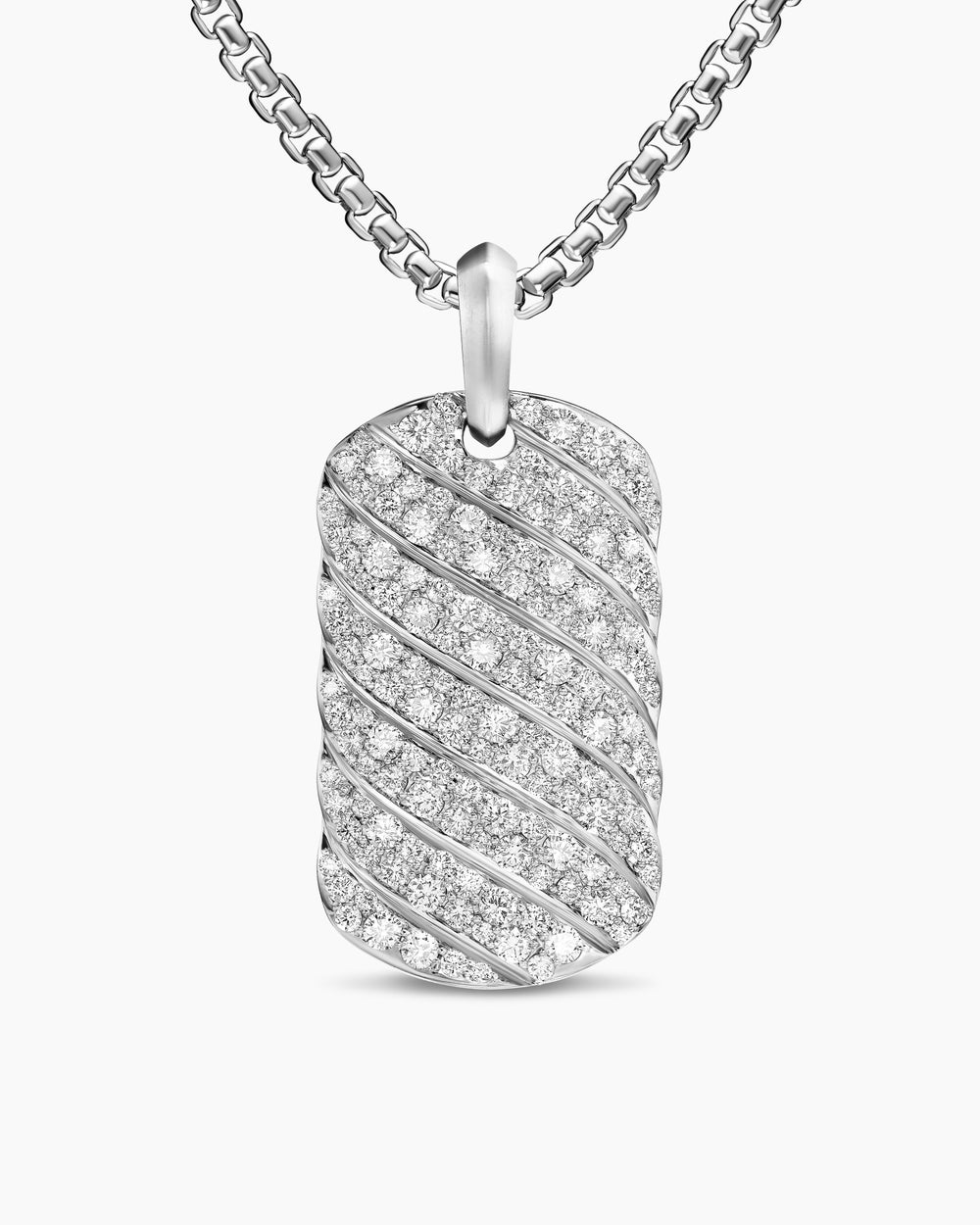 Bague Sculpted Cable en argent massif avec diamants, 35 mm homme