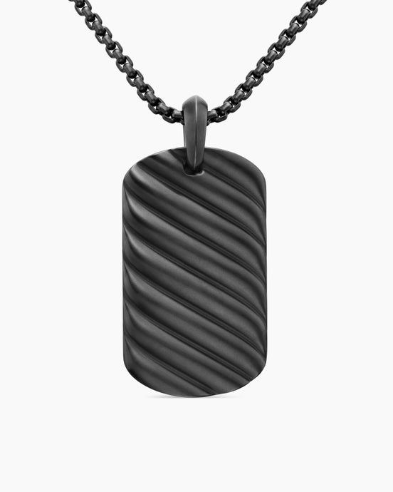 Sculpted Cable Tag in Black Titanium, 42mm