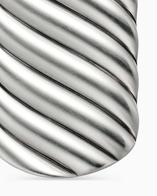 Médaillon Sculpted Cable en argent sterling, 42 mm