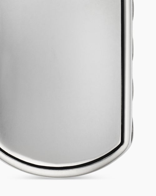 Sculpted Cable Tag in Sterling Silver, 42mm
