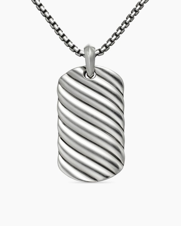 Médaillon Sculpted Cable en argent sterling, 42 mm