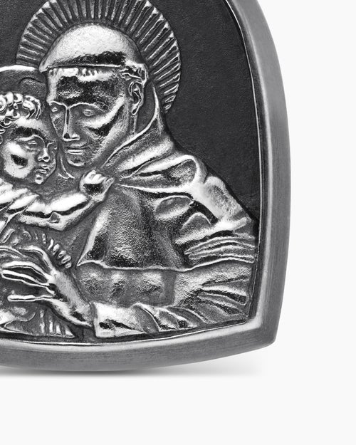 Mens St. Anthony Amulet in Sterling Silver, 21.8mm