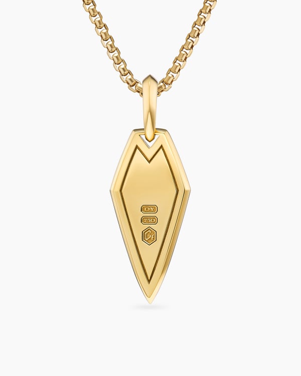 Spearpoint Amulet in 18K Yellow Gold with Forged Carbon, 27mm
