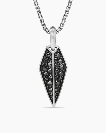 Streamline® Amulet in 18K White Gold with Reverse Set Black Diamonds, 27mm