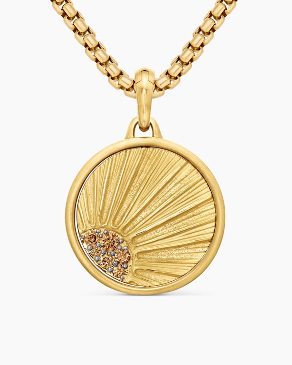 Storm Duality Amulet in 18K Yellow Gold with Diamonds, 23.6mm