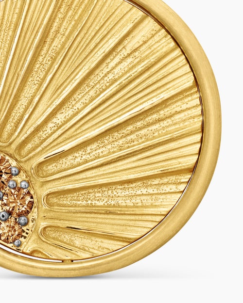 Mens Storm Duality Amulet in 18K Yellow Gold with Diamonds, 23.6mm