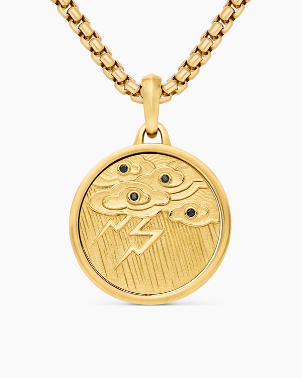 Storm Duality Amulet in 18K Yellow Gold with Diamonds, 23.6mm