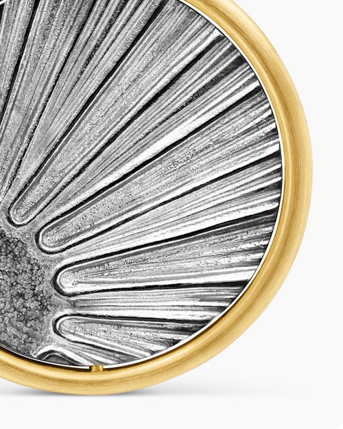 Mens Storm Duality Amulet in Sterling Silver with 18K Yellow Gold, 23.6mm