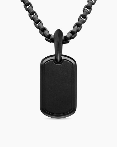 Mens Sculpted Cable Tag in Black Titanium, 21mm
