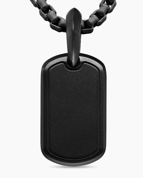 Mens Sculpted Cable Tag in Black Titanium, 21mm