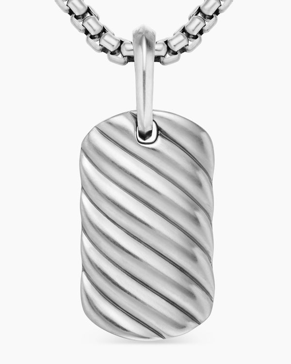 Médaillon Sculpted Cable en argent sterling, 21 mm
