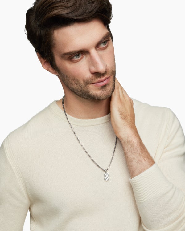 Médaillon Sculpted Cable en argent sterling, 21 mm