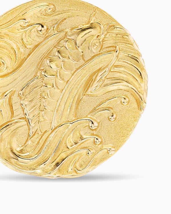 Dragon Amulet in 18K Yellow Gold, 21mm