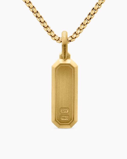 Mens Streamline® Amulet in 18K Yellow Gold with Diamonds, 28mm