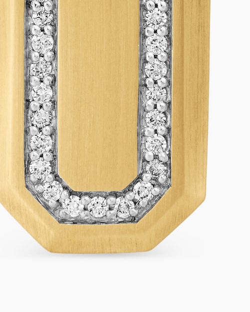 Mens Streamline® Amulet in 18K Yellow Gold with Diamonds, 28mm