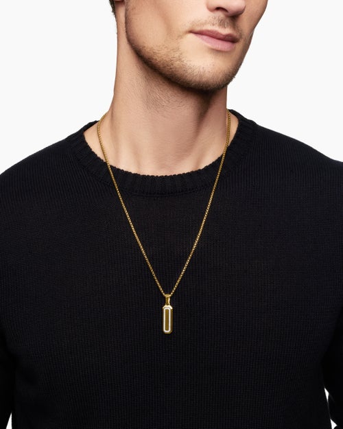 Mens Streamline® Amulet in 18K Yellow Gold with Diamonds, 28mm