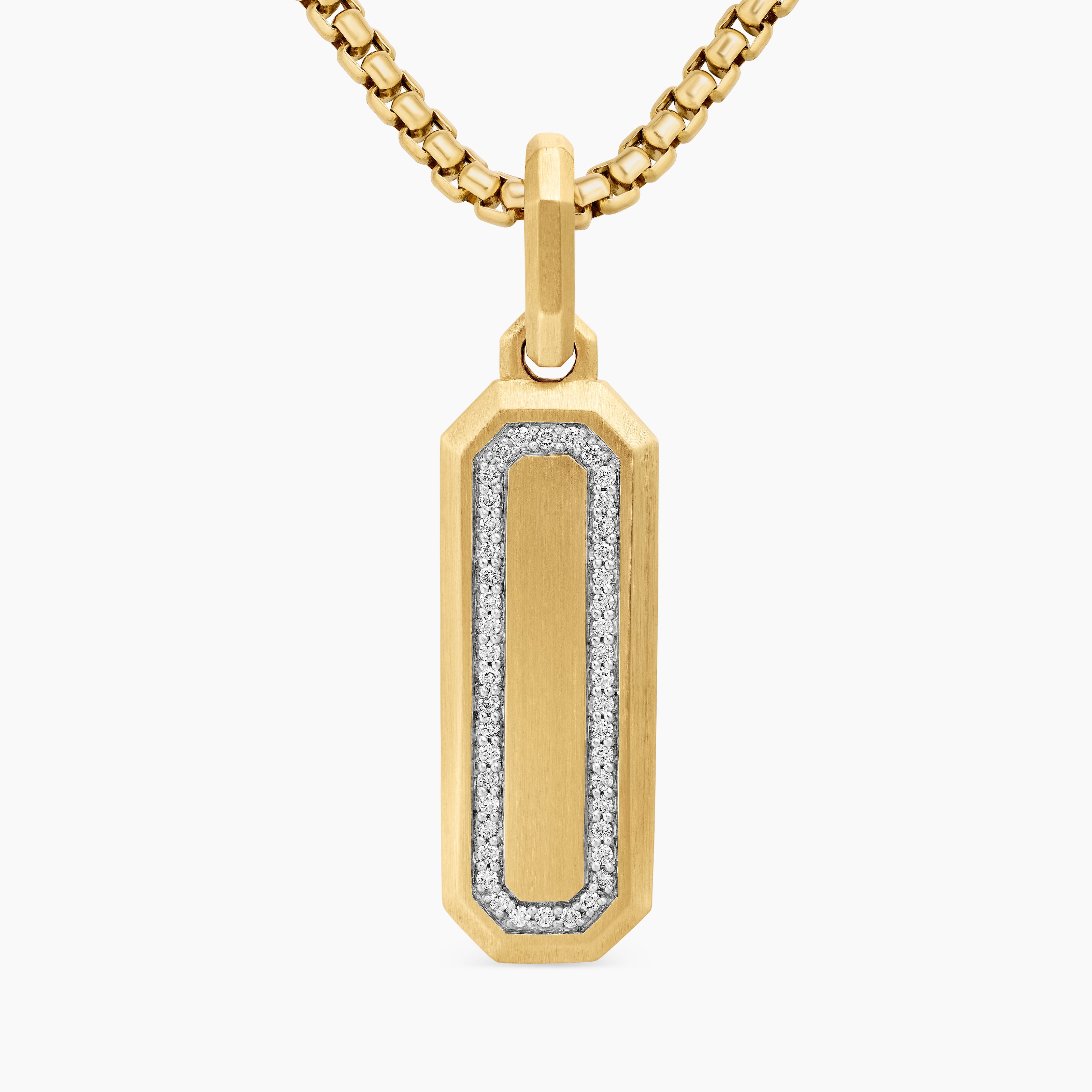 Mens Streamline&reg; Amulet in 18K Yellow Gold with Diamonds, 28mm
