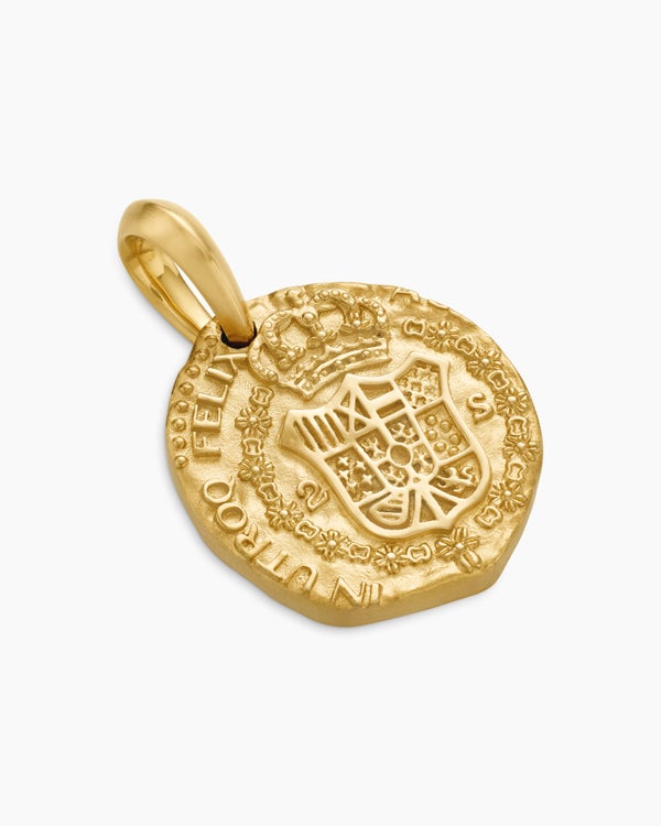 Shipwreck Coin Amulet in 18K Yellow Gold, 21mm