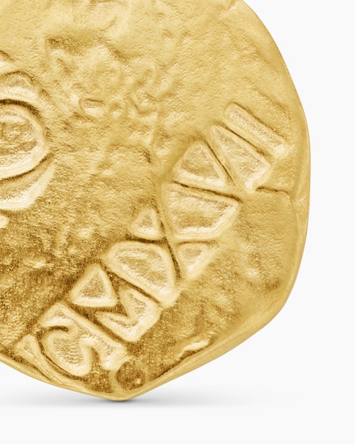Mens Shipwreck Coin Amulet in 18K Yellow Gold, 21mm