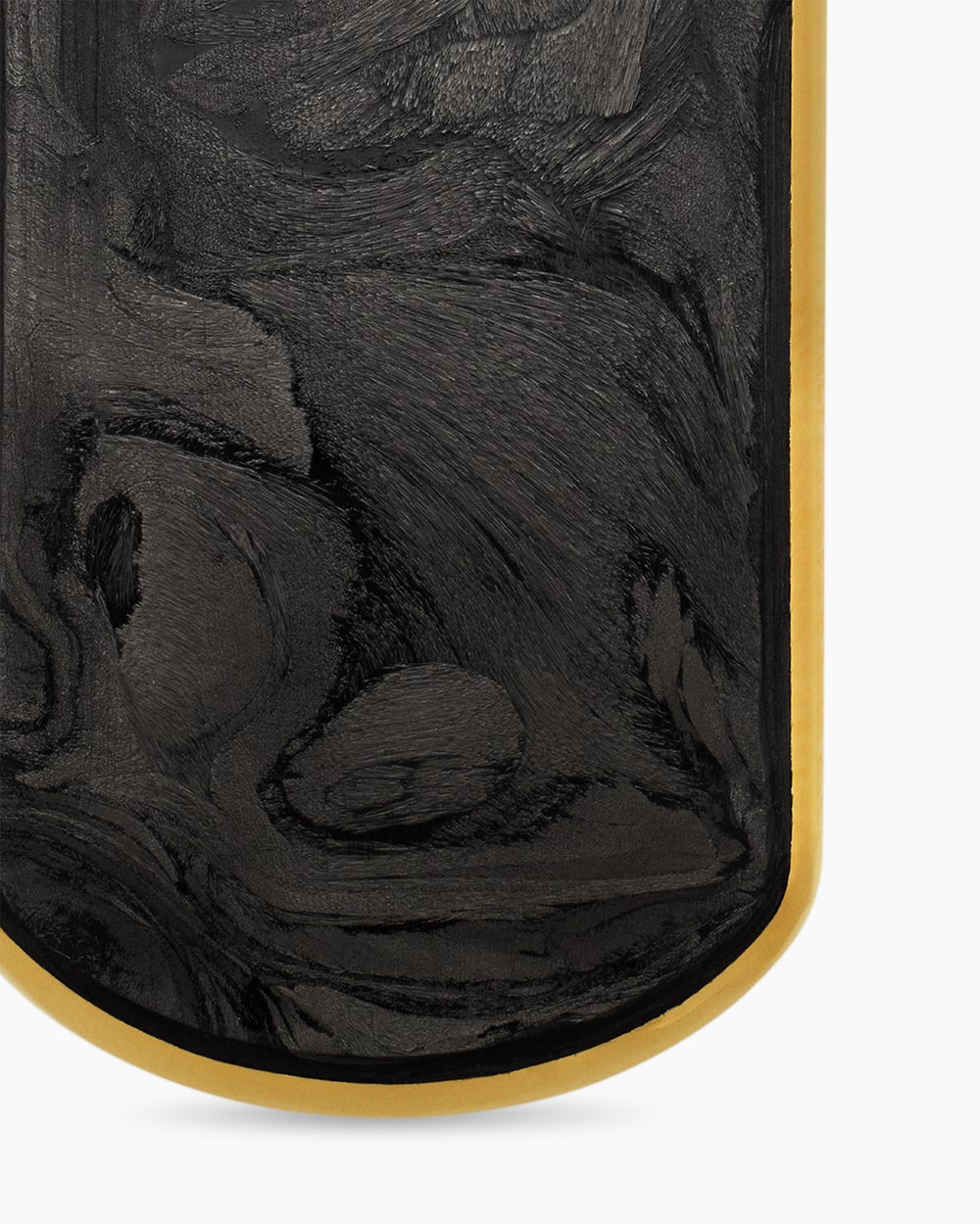 Mens Streamline® Tag in 18K Yellow Gold with Forged Carbon, 27mm