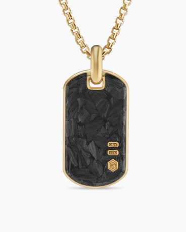 Forged Carbon Tag in 18K Yellow Gold, 42mm