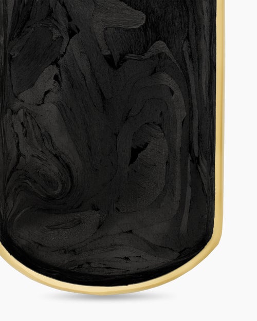 Mens Streamline® Tag in 18K Yellow Gold with Forged Carbon, 35mm