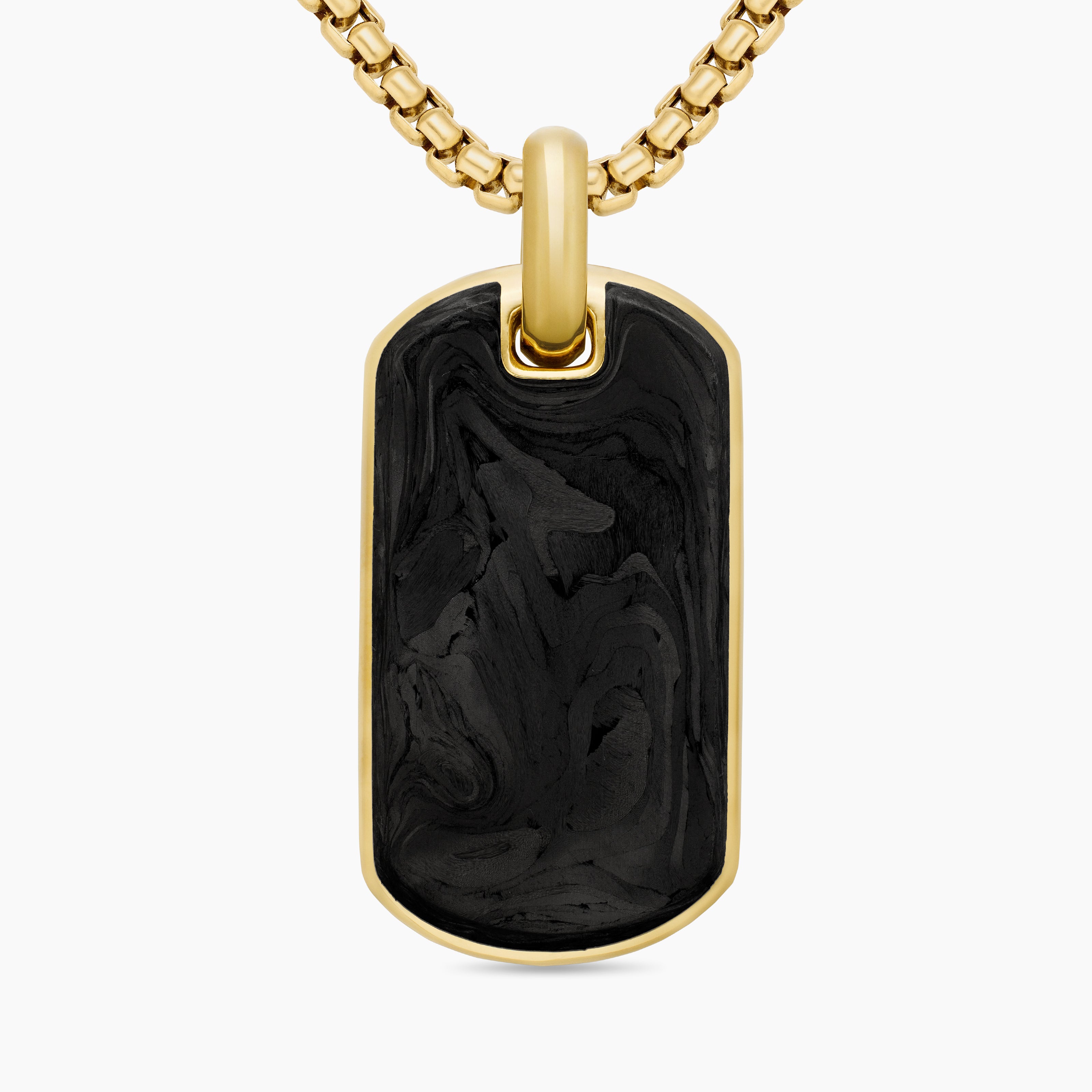 M&eacute;daille en carbone forg&eacute; et or jaune 18 carats, 42 mm